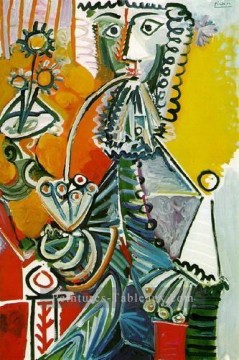 Cubisme œuvres - Mousquetaire à la pipe et aux fleurs 1968 Cubisme